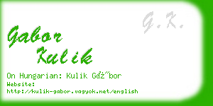 gabor kulik business card
